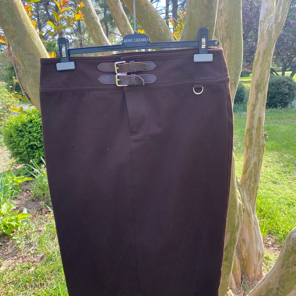 Ralph Lauren Brown Pencil Midi Skirt for Work